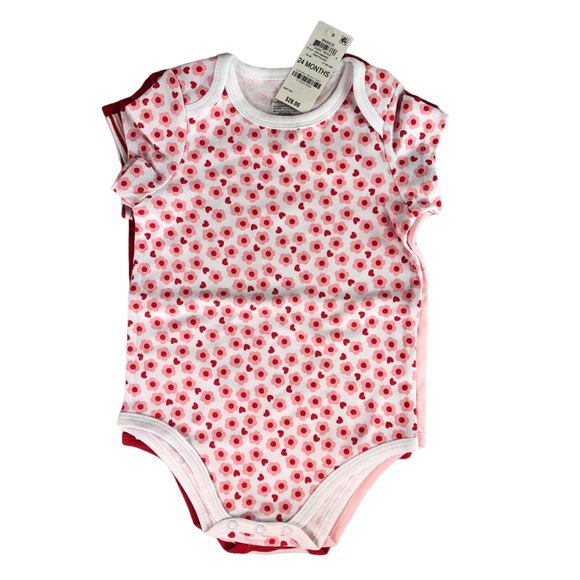 FIRST IMPRESSIONS Baby Girls 4-Pack Flower Cotton Bodysuit Set - Picture 3 of 7